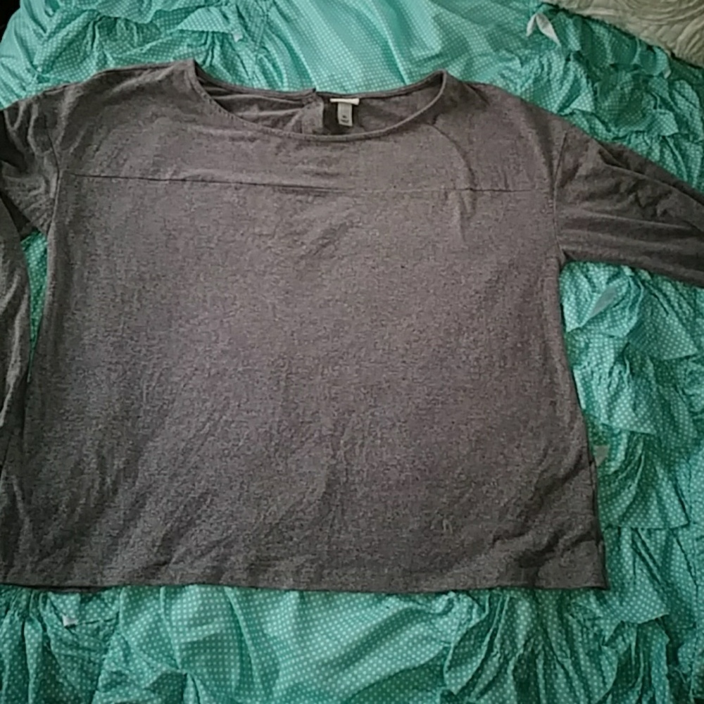 Long sleeve heather gray tee sz xl